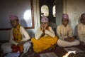 people during the reading of texts in Sanskrit at Jagadguru School. Royalty Free Stock Photo