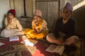 people during the reading of texts in Sanskrit at Jagadguru School. Royalty Free Stock Photo