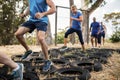 People receiving tire obstacle course training Royalty Free Stock Photo