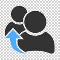 People referral icon in flat style. Business communication vector illustration on isolated background. Reference teamwork