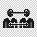 People referral icon in flat style. Business communication vector illustration on white background. Reference teamwork business