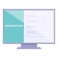 People register icon cartoon vector. Online user