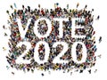 People that are registering and voting in 2020 election concept. Large group of people