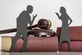 people, relationship difficulties, conflict and family concept - angry couple having argument. Royalty Free Stock Photo