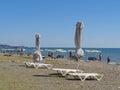 People relax on the beach, sea resort Sochi, Russia Royalty Free Stock Photo