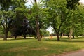 People relax during the lackdown in London in Victoria park Tower Hamlets while social distancing Royalty Free Stock Photo