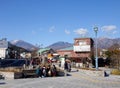 People relax at the main square in Nikko, Japan Royalty Free Stock Photo