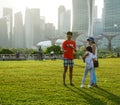 People relax at the park in Singapore