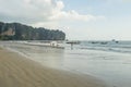 People relax and walking at Ao Nang beach before the sunset Royalty Free Stock Photo