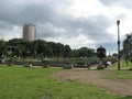 People relaxing near Rizal park central lagoon, Manila, Philippines Royalty Free Stock Photo