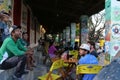 People relaxing at a bar in Market stalls with traders and tourists in the small quaint town of  CaetÃÂª-AÃÂ§u, Chapada Diamantina, Royalty Free Stock Photo