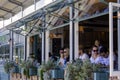 People relaxing at beach bar Royalty Free Stock Photo