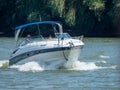 People relaxing on a boat at Danube, Braila, Romania