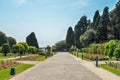 People relaxing at garden Franciscan monastery Royalty Free Stock Photo