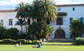 People relaxing in the gardens of the Santa Barbara County Courthouse in California Royalty Free Stock Photo