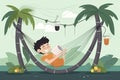 People relaxing in hammocks, travel and vacation