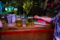 People relaxing and having beer in bar Royalty Free Stock Photo