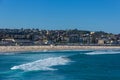 People relaxing and having sunbath at Bondi beach on beautiful summer in Sydney,