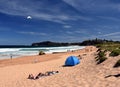 People relaxing on Mona Vale beach