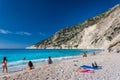 8.26.2014 - People are relaxing on the Myrtos beach, Greece, Kefalonia island