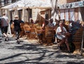 People At Outdoor Restaurants In Lagos Portugal