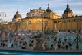 People relaxing at the Szechenyi thermal Baths of Budapest built in 1913, the most visited and much praised attraction in the ci