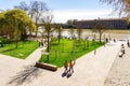 People relaxing time at public park in Toulouse, France Royalty Free Stock Photo