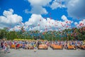 People release balls into the sky. Royalty Free Stock Photo