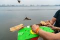 People release birds to be freedom and free in Hanoi, Vietnam