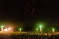 People release Khom Loi, the sky lanterns during Yi Peng or Loi Krathong festival Royalty Free Stock Photo