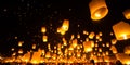 People release Paper Sky Lantern in Yee Peng Festival