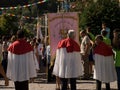 People on religious parade on Braga.