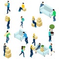 People Relocating Isometric