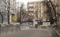 People removing barricades on Institutskaya street. Revolution of Dignity