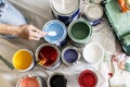 People renovating the house paint colours Royalty Free Stock Photo
