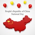 People republic of China national day concept background, isometric style