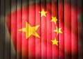 China national flag on bamboo wood. Royalty Free Stock Photo