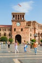 People at the Republic Square. Yerevan, Armenia. August 17, 2016. Royalty Free Stock Photo