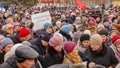 People, residents of Russia, pensioners and youth, at a rally in defense of their rights.