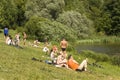 People rest in park Izmaylovo