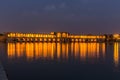 People resting in the ancient Khaju Bridge, (Pol-e Khaju), in Isfahan, Iran