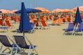 People resting on the beach in Viareggio, Italy Royalty Free Stock Photo