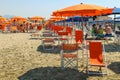 People resting on the beach in Viareggio, Italy Royalty Free Stock Photo