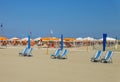 People resting on the beach in Viareggio, Italy Royalty Free Stock Photo