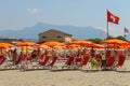 People resting on the beach in Viareggio, Italy Royalty Free Stock Photo