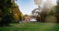 People resting enjoying good time at a picnic