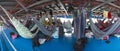 People resting in hammocks on passenger boat deck, Brazil Royalty Free Stock Photo