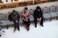 People resting in luxury shopping mall interior in Shanghai