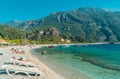 People resting on Oludeniz Beach, Turkey.