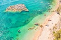 People resting on secluded beach